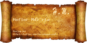 Hefler Márta névjegykártya